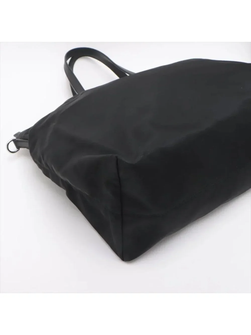 Prada Tessuto Nylon Leather Tote Shoulder Black